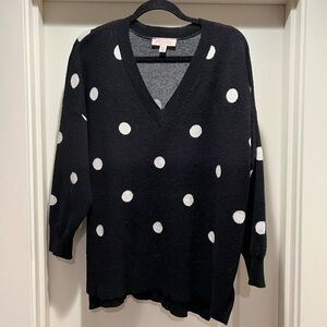 Philosophy Black and White V-Neck Sweater